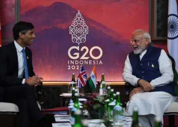 PM in a bilateral meeting with the Prime Minister of the United Kingdom, Mr. Rishi Sunak at G20 summit, in Bali, Indonesia on November 16, 2022.